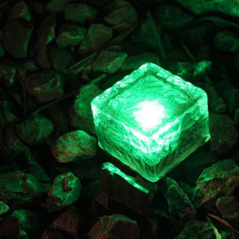 Sloar Brick Lights Frosted Glass Brick Pave Garden Landscape Path Light