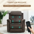 thumbnail image 4 of HOMCOM Manual Recliner Chair with 8 Vibration Massage, Side Pockets, Brown, 4 of 10