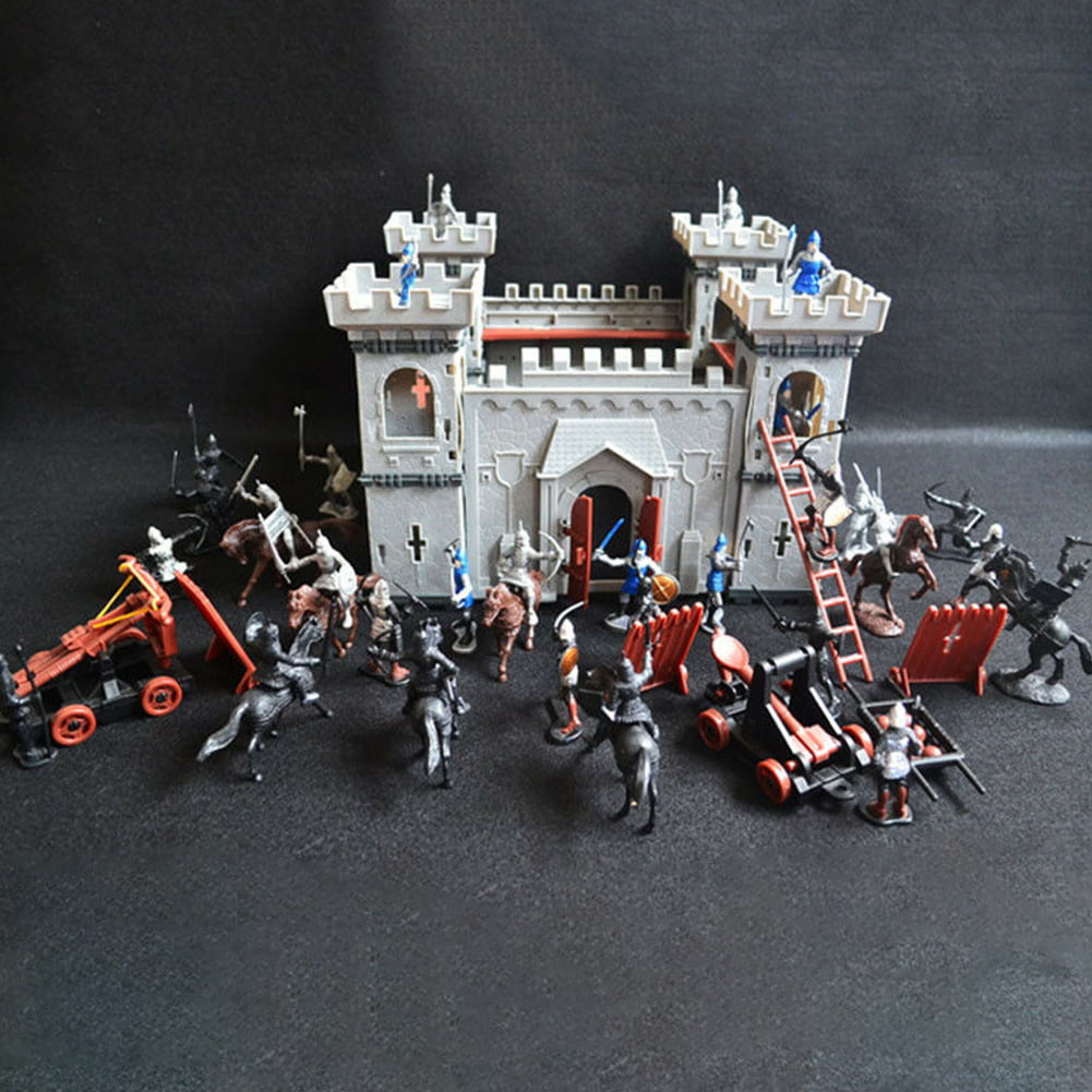Medieval Castle Knights Action Figure Toy Army Playset with Weapons  Accessories 