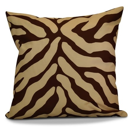 E by Design Flora and Fauna Animal Stripe Detail Print Outdoor Pillow