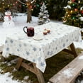 thumbnail image 7 of Luoshdecor Christmas Snowflake Tablecloth,Winter Holiday Gift,Wihte Snowflake Wonderland Table Cover for Christmas Holiday Party Table Decor, 54 x 104 in, 7 of 7