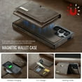 thumbnail image 3 of Allytechgroup Wallet Case for Samsung Galaxy S22, PU Leather Wallet Case with Detachable Cards Holder Kickstand Support Wireless Charging Shockproof Protective Bumper for Women Men, Coffee, 3 of 11