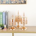 thumbnail image 3 of Adornos de estilo europeo Mesa de comedor de vidrio Cena romántica a la luz de las velas de estilo occidental Adornos de tres piezas Accesorios de boda Candelabro decorativo, 3 of 5