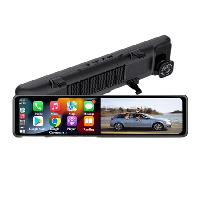 12 Inch Carplay & 4K 3860*2160P Cam Rearview Mirror Car DVR GPS Navigation Video Recorder Dual Lens ,Clear Images