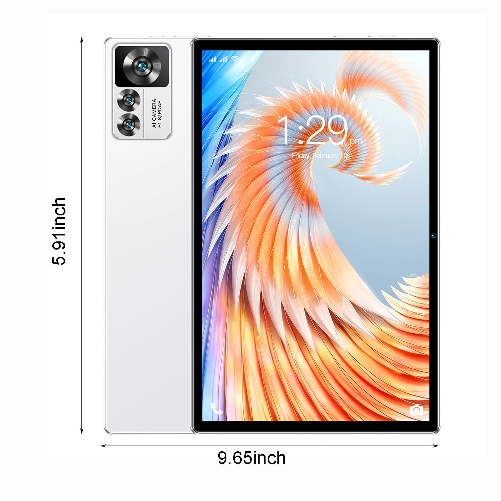 Tablets for Adults, Hwkond High-end Android 12 Tablet 10.1” Tablet, 4GB RAM + 64GB ROM, Resolution 1280x1080, 5+13MP, Processor:ARM + DSP, Bluetooth, WIFI, SIM, 8000 mAh,White