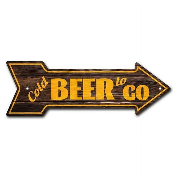 36 in. Cold Beer to Go Arrow Sign