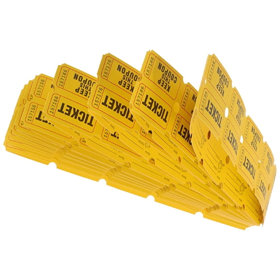 CCOCC 200 Pcs Lottery Tickets Raffle Tickets Entrance Ticket Coupon Yellow