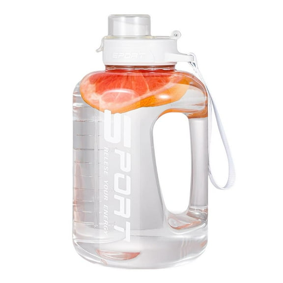 2.5L Large Capacity Sports Water Bottle with Straw Cup Plastic Portable N4R6