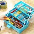 thumbnail image 4 of EeaseMX Caja médica multicapa para el hogar, botiquín portátil de primeros auxilios, caja de almacenamiento de emergencia (azul cielo, talla S), 4 of 7