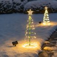 thumbnail image 2 of Espiral de árboles de Navidad al aire libre Solar Luz de cadena de Navidad Luz brillante en forma de árbol Luz de hadas LED blanca cálida con 3 modos de iluminación para jardín, patio, decoración del Muyoka Hogar, 2 of 6