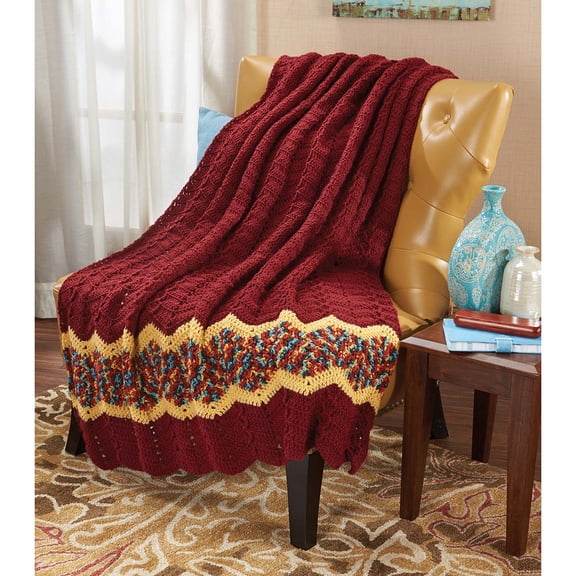 Herrschners® Spiced Ripple Throw Crochet Kit