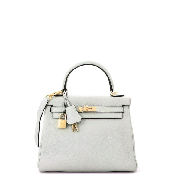 Pre-Owned Kelly Handbag Grey Togo with Gold Hardware 25 By Rebag