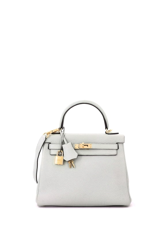 Pre-Owned Kelly Handbag Grey Togo with Gold Hardware 25 By Rebag