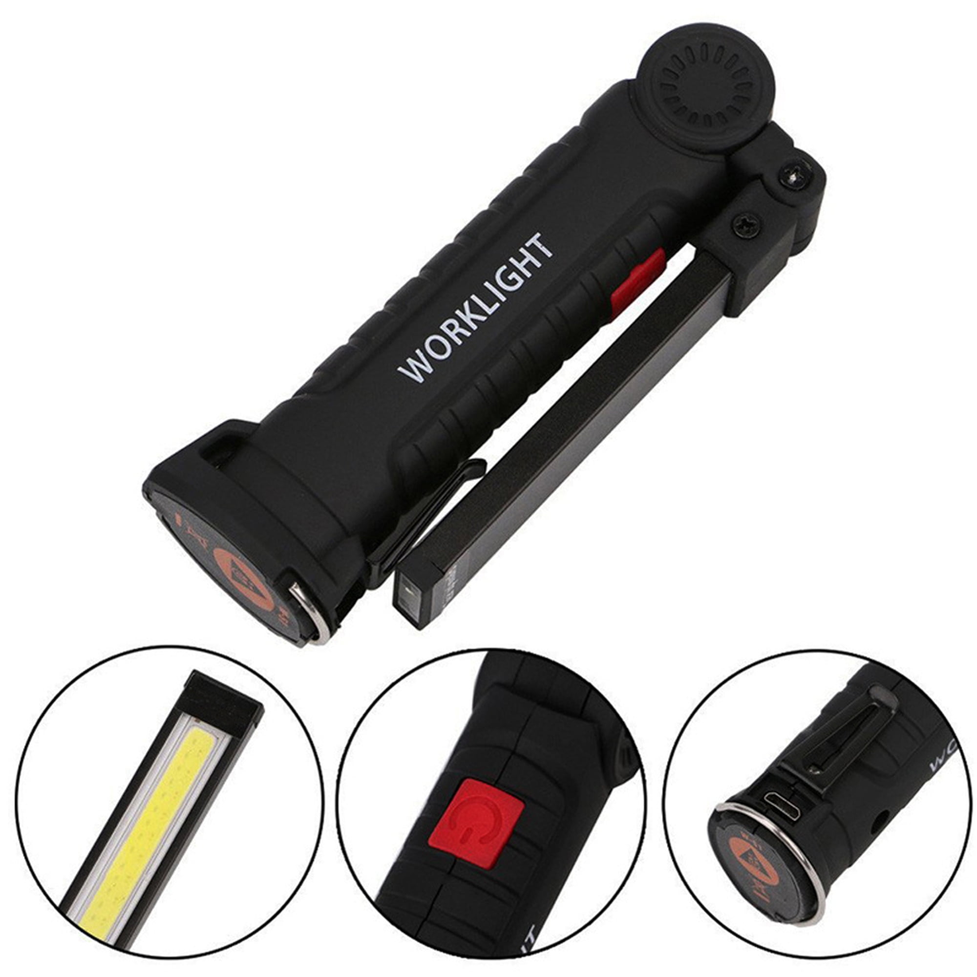 Work Lights Mechanic Workshop Inspection Rechargeable Lamp Torch COB LED N9Z8