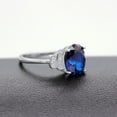 thumbnail image 5 of 2.5ct Oval-Shaped Dark Blue Stone Ring, 925 Sterling Silver Engagement Ring for Women (Size 7), 5 of 7