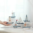 thumbnail image 6 of Tineasur 6Pcs Coastal Ornament Rustic Boat Decor Assorted Color Wooden Sailing Boat Model for Bedroom, 6 of 6