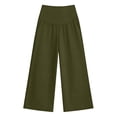 thumbnail image 4 of Amzcrzy Maternity Pants High Waist Over Belly Wide Leg Trousers Pants for Women with Pockets High Elastic Breathable Straight Leg Summer Pants for Pregnancy Beige M, 4 of 7