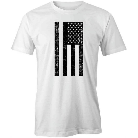 American Flag Grunge T-Shirt | Patriotic American White Tee Gift