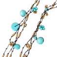 thumbnail image 3 of Waterfall Handmade Long Blue TQ Brass Layer Multi-Strand Statement Necklace, 3 of 3
