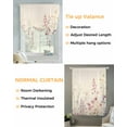thumbnail image 3 of Watercolor Floral Tie Up Curtains for Window, Thermal Insulted Balloon Shade Adjustable Rod Pocket Curtains Valance Panels for Kitchen Bathroom Cafe 52 x 63 Farmhouse Flowers Retro, 3 of 6