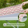 thumbnail image 6 of Pink Bows and Baseballs Pattern Square Fitted Tablecloth with Elastic Edge,Square Table Cover,Washable Elastic Table Cover for Home Kitchen Party Decor 34"x34", 6 of 6