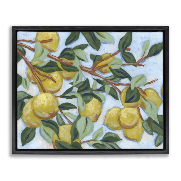 Stupell Industries Sunshine Citrus Tree Black Framed Floater Canvas Wall Art, design by June Erica Vess