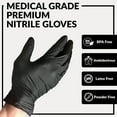 thumbnail image 4 of Klex Nitrile Exam Gloves - Medical Grade, Powder Free, Rubber Latex Free, Disposable Examination Grade Glove, Food Safe, Black, Extra Large, 100 Count, 4 of 6