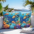 thumbnail image 4 of Summer Ocean Outdoor Pillow Covers Pack of 2 Clownfish Coral Seagrass Underwater World Waterproof Throw Pillow Covers Decorative Cushion Cases for Patio Garden Tent Balcony Couch 24x24 inch, 4 of 8