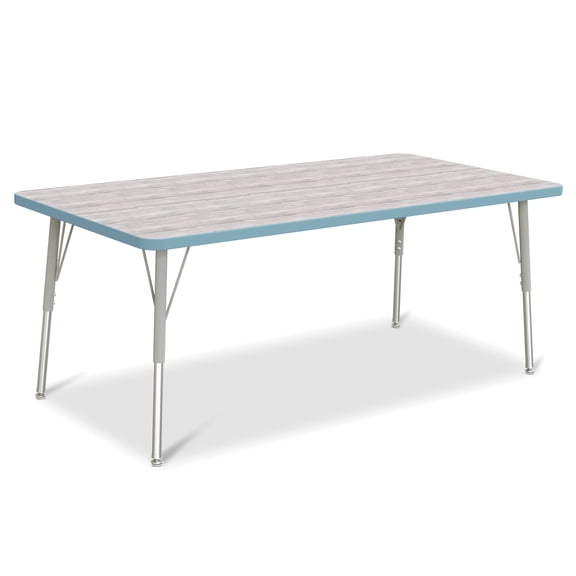 Rectangle Activity Table - 30" X 60", A-height - Driftwood Gray/Coastal Blue/Gray