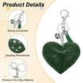 thumbnail image 3 of Rhinestone Keychains for Women, Cute Bling Heart Shape Keychain Accessories Purse Charm Backpack Keyring for Gifts Decorative Bag Handbags Car Keys, White-Dark Green, 3 of 7