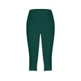 thumbnail image 4 of qolati Capris Pants for Women 2024 Tummy Control Plus Size Stretch Knee Length Leggings Comfy Soft Summer Workout Athletic Running Yoga Pants, 4 of 6