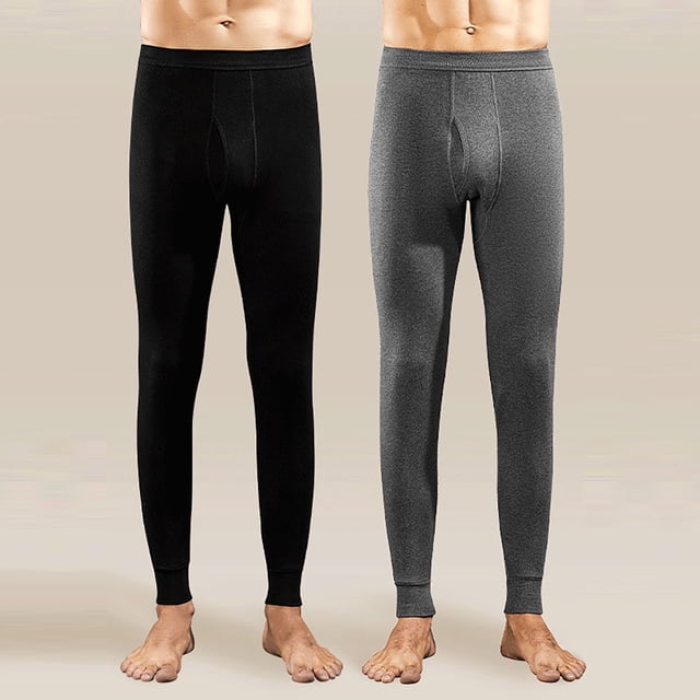 Conjunto de 2 leggings térmicos y pantalones de lana de invierno para hombre.