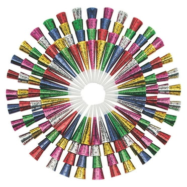 Bulk Bright New Year’s Horns, Party Supplies, New Year's, 144 Pieces