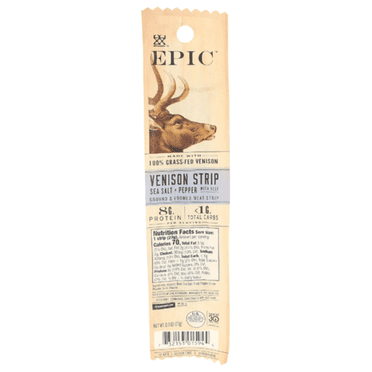 Epic Sea Salt Pepper Venison Steak Strip 0.8 oz - Pack of 3