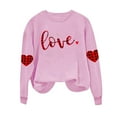 thumbnail image 4 of ZHYou Valentine's Day T-Shirts for Women Long Sleeve Valentine's Day Printed V-Neck Loose Fit Casual Soft Spring Summer Shirts,Pink,2XL, 4 of 8