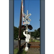 24"x36" Gallery Poster, Grade crossing railroad train signal sign