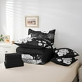 thumbnail image 6 of Manfei Vintage Peony Bedding Comforter Set 7 Pieces, Black White Flower Full Bedding Set, Retro Blossoms Fitted Sheet Flat Sheet, Ultra Soft Room Decor, 6 of 8