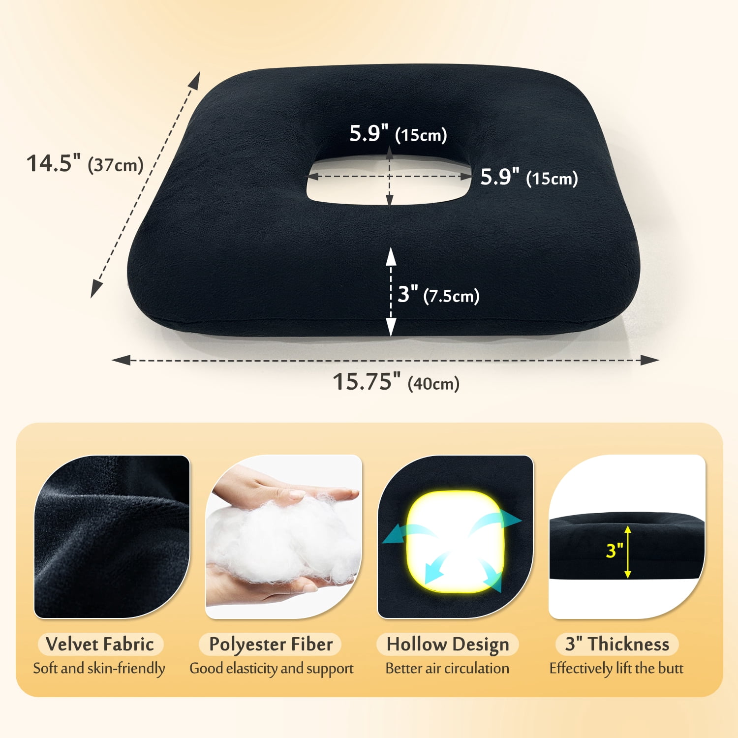 Bed Sore Cushion for Butt Positioning，Pressure Relief Pillow for Pressure Ulcers, Donut Wedge Cushion for Sleeping, Post-Surgery Turning & Back Support, Medical Seat Cushion for Body & Leg Support