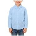 thumbnail image 3 of JUMEYU Button Up Shirt Boys Boys Long Sleeve Dress Shirts Kids Button Down Formal Uniform Solid Color School Dress Tops Size 11-12 (Blue,11-12 Years), 3 of 5