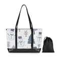 thumbnail image 7 of FORMRS Canvas Laptop Tote Bag for Women with 15.6" Computer Compartments Shoulder Handbag, Cute Snowmen, 7 of 7