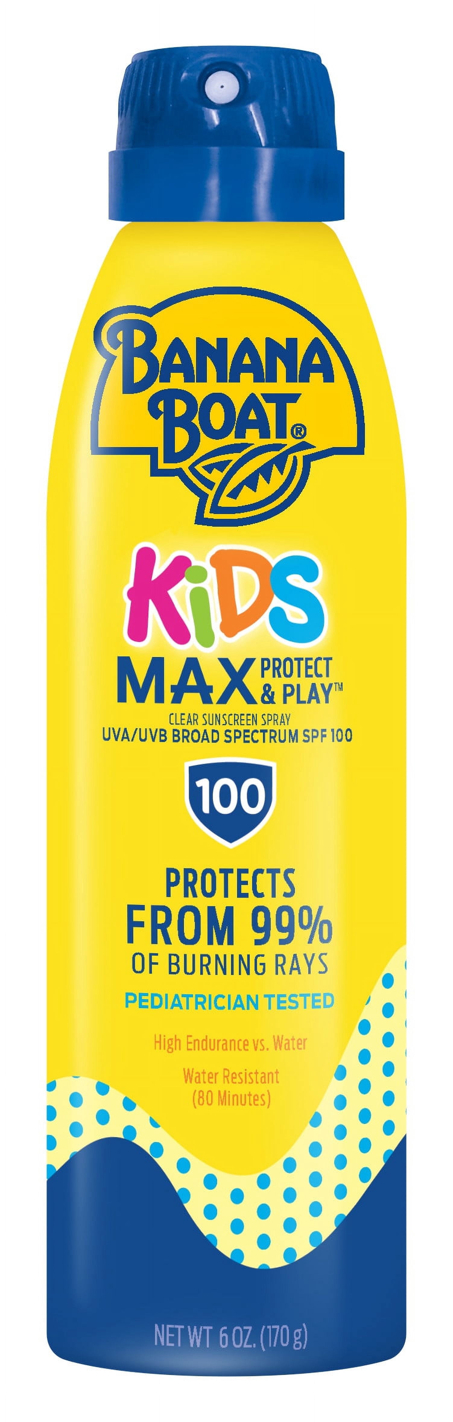 Banana Boat Kids Max Protect & Play Sunscreen Spray SPF 100, 6 oz - 2 Pack