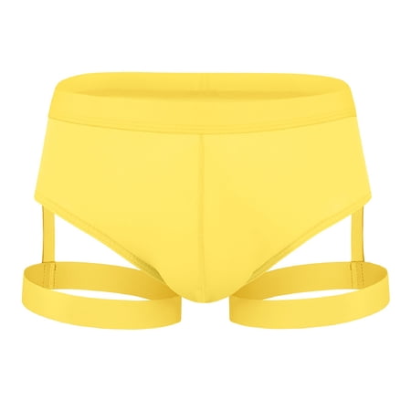 Men s Boxer Briefs Bulk Underwear Men Underpants Briefs Underwear Mens Men Brief No Ride up Spandex beneath Athletic Molasses with inside Them Wading Yellow XL