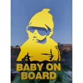 thumbnail image 1 of HungMieh Baby on Board Stickers for Car,Baby Safety Car Signs, Baby on Board Decals for Cars, Funny Carlos from The Hangover Sticker for Mailbox Windows Baby Car (Ice Brushed Gold), 1 of 1