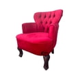 thumbnail image 3 of Sillon Vintage Individual Terciopelo Rojo, 3 of 3