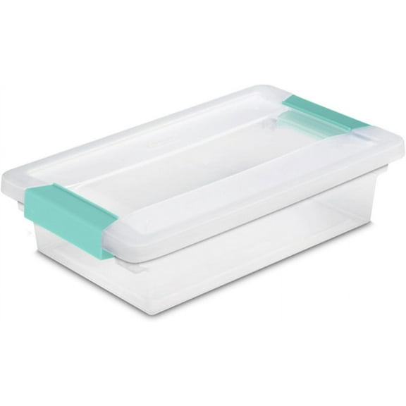 TYUIOP Clip Box, Stackable Clear Plastic Bins with Latching Lids, Large - Writing, Arts or Crafts Supplies Storage Containers for Home, Office, Classroom and Workshop Organization 12 Pack Small