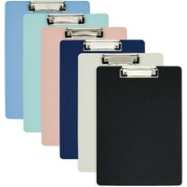 6 Pack Plastic Clipboards with Low Profile Clip 12.5 x 9 Standard Letter Size Clipboard for classrooms Office