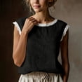 thumbnail image 2 of Purcolt Womens Cotton Linen Tank Tops Casual Boho Eyelet Embroidery Crewneck Sleeveless Tee Tops Trendy Soft Loose Fit Basic Shirts for Beach Vacation Party, 2 of 9