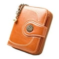 thumbnail image 2 of GeweYeeli Vintage Leather Women Wallets Small Cute Purse Coin Cash Pocket Card Holder Female Handbag, Orange, 2 of 2