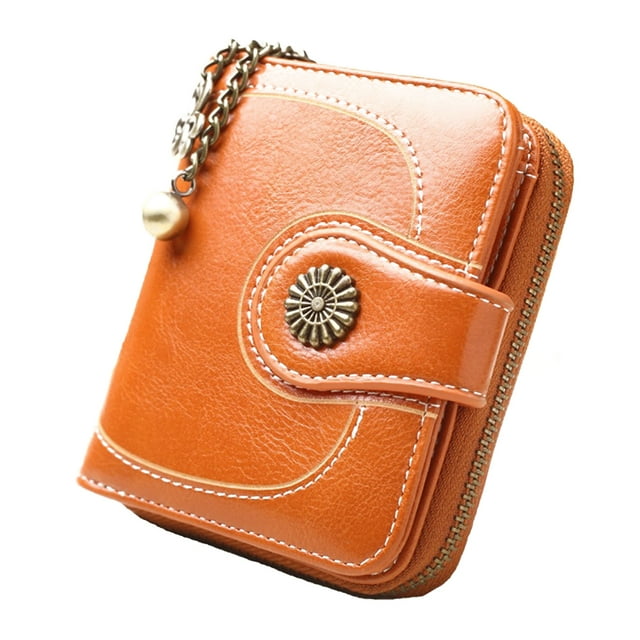 Qarigey Cartera corta de almacenamiento Cartera de cuero PU Monedero Monedero Portatarjetas Amarillo Carteras Naranja Qarigey BB6693-05