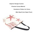 thumbnail image 3 of FORMRS Womens Canvas Tote Bag with Zipper Inner Pocket Shoulder Handbag, White Starfish, 3 of 7